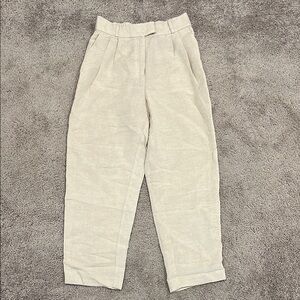 H&M Linen Blend Cream Trousers
